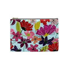 Flower Pattern Cosmetic Bag (medium) by Galinka