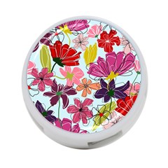 Flower Pattern 4-port Usb Hub (one Side)