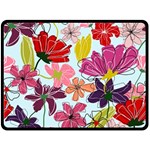 Flower pattern Fleece Blanket (Large)  80 x60  Blanket Front