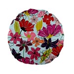 Flower pattern Standard 15  Premium Flano Round Cushions Back