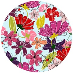 Flower Pattern Wooden Puzzle Round by Galinka