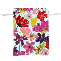 Flower Pattern  Lightweight Drawstring Pouch (xl)