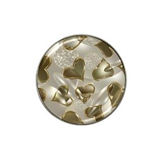   Golden Hearts Hat Clip Ball Marker by Galinka