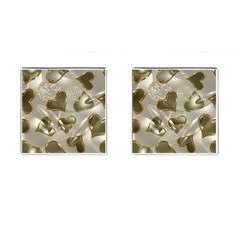   Golden Hearts Cufflinks (square) by Galinka