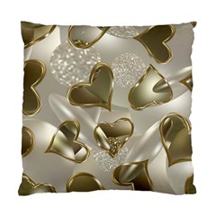   Golden Hearts Standard Cushion Case (two Sides) by Galinka