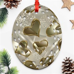   Golden Hearts Ornament (oval Filigree) by Galinka