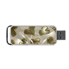   Golden Hearts Portable Usb Flash (one Side) by Galinka