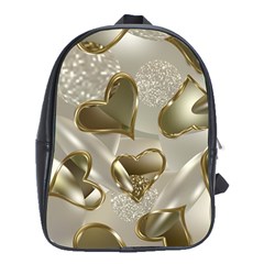   Golden Hearts School Bag (xl) by Galinka