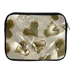   Golden Hearts Apple Ipad 2/3/4 Zipper Cases by Galinka