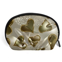   Golden Hearts Accessory Pouch (large) by Galinka