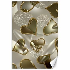   Golden Hearts Canvas 12  X 18  by Galinka