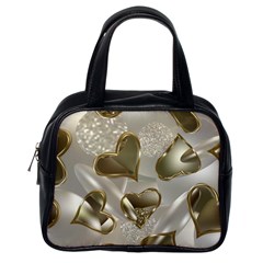   Golden Hearts Classic Handbag (one Side) by Galinka