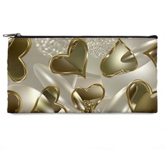   Golden Hearts Pencil Case by Galinka