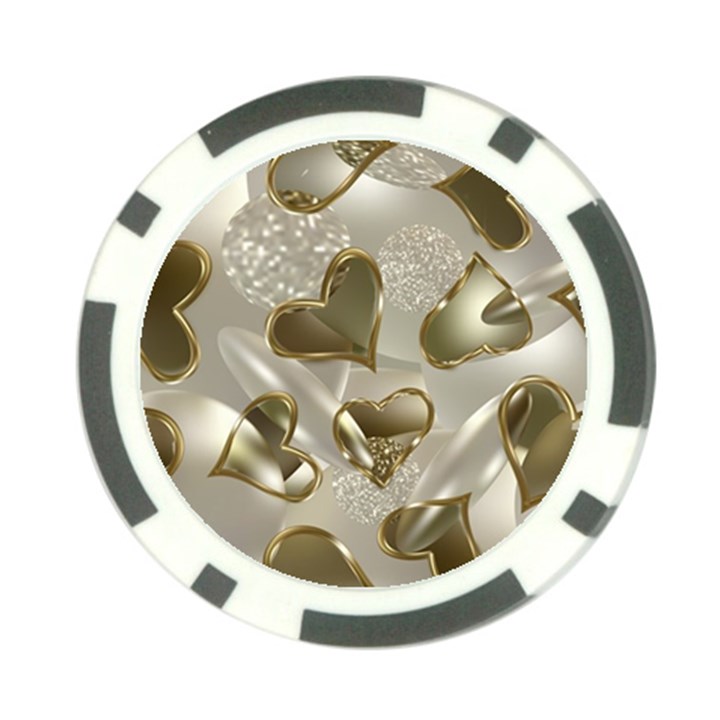   Golden hearts Poker Chip Card Guard (10 pack)