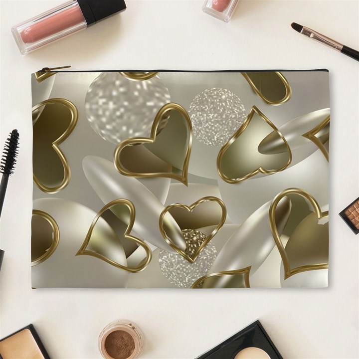   Golden hearts Cosmetic Bag (XL)