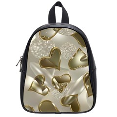   Golden Hearts School Bag (small) by Galinka