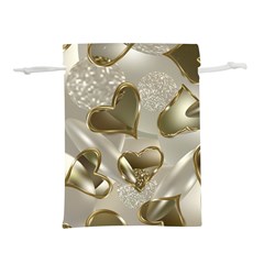   Golden Hearts Lightweight Drawstring Pouch (s) by Galinka