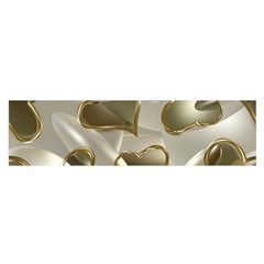   Golden Hearts Satin Scarf (oblong) by Galinka