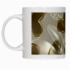   Golden Hearts White Mugs by Galinka