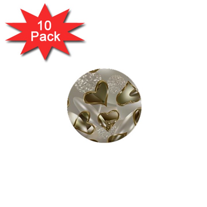   Golden hearts 1  Mini Buttons (10 pack) 