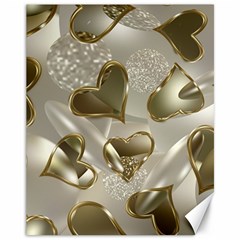   Golden Hearts Canvas 11  X 14  by Galinka