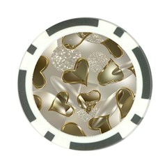   Golden Hearts Poker Chip Card Guard by Galinka