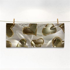   Golden Hearts Hand Towel by Galinka