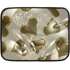   Golden Hearts Fleece Blanket (mini) by Galinka