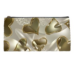   Golden Hearts Pencil Case by Galinka