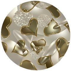   Golden Hearts Wooden Puzzle Round by Galinka