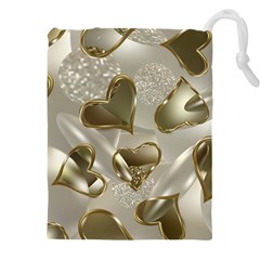   Golden Hearts Drawstring Pouch (4xl)