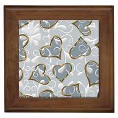  Gold Hearts Framed Tile by Galinka