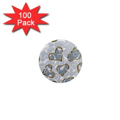  Gold Hearts 1  Mini Magnets (100 Pack)  by Galinka