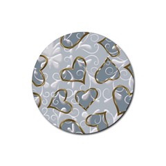  Gold Hearts Rubber Coaster (round)  by Galinka