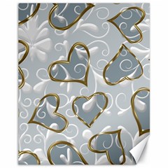  Gold Hearts Canvas 11  X 14  by Galinka