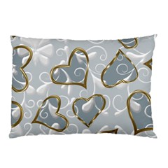  Gold Hearts Pillow Case by Galinka