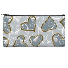  Gold Hearts Pencil Case by Galinka