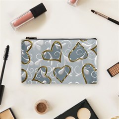  Gold Hearts Cosmetic Bag (small) by Galinka