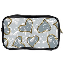  Gold Hearts Toiletries Bag (two Sides) by Galinka