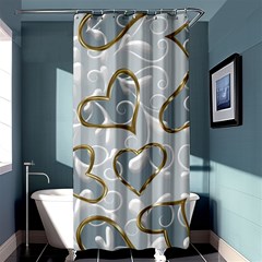  Gold Hearts Shower Curtain 36  X 72  (stall)  by Galinka