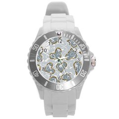  Gold Hearts Round Plastic Sport Watch (l) by Galinka