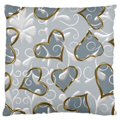  Gold Hearts Large Cushion Case (one Side) by Galinka