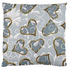  Gold Hearts Standard Flano Cushion Case (two Sides) by Galinka