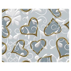  Gold Hearts Double Sided Flano Blanket (medium)  by Galinka