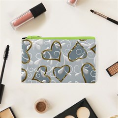  Gold Hearts Cosmetic Bag (xs) by Galinka