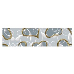  Gold Hearts Satin Scarf (oblong) by Galinka