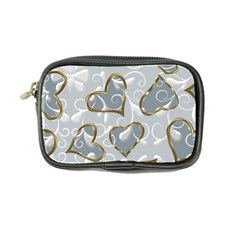   Gold Hearts On A Blue Background Coin Purse by Galinka