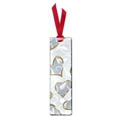   Gold Hearts On A Blue Background Small Book Marks by Galinka