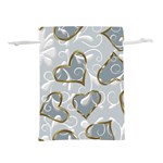   Gold hearts on a blue background Lightweight Drawstring Pouch (S) Front