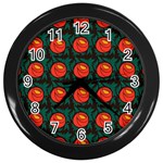 Rose Ornament Wall Clock (Black) Front